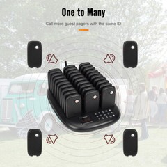 Retekess TD175P Restaurant Pager System Guest Queuning 30 Buzzers Food Truck Bar