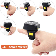 Bluetooth Ring 1D 2D QR Barcode Scanner,Wearable Wireless Finger Mini Bar Code