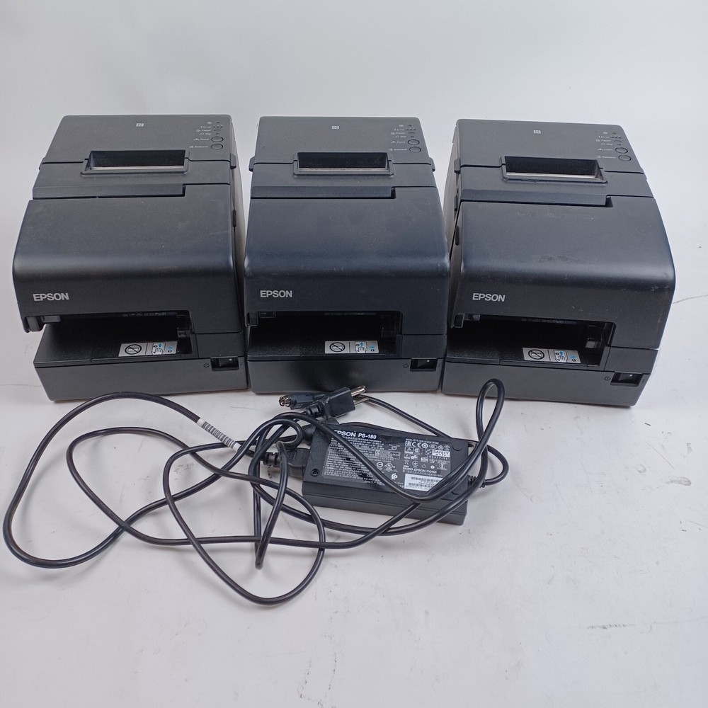 Lot of 3 Epson M253B Printers & 1 PS-180 Power Supply Power Tested Only