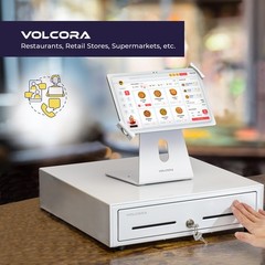 Volcora 16″ Push Open Cash Register Drawer for – 5 Bill 8 Coin, White