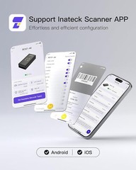 Inateck Mini 1D 2D QR Barcode Scanner Bluetooth Laser Wireless 2.4GHz W/ APP SDK
