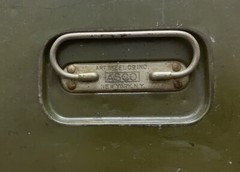 Vintage ASCO Art Steel Co New York OD Olive Drab Metal Safe Deposit Box NO KEY