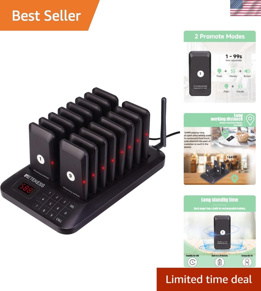 TD157 Restaurant Pager System, Pagers for Restaurants, 984ft Long Range, Set …