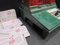 Texaco Credit Card Imprinter Farrington Machine w Papers Gas Oil POS Station USA