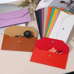 2Pcs PU Leather Envelope Wallet Money for Women Men,Gray/Brown