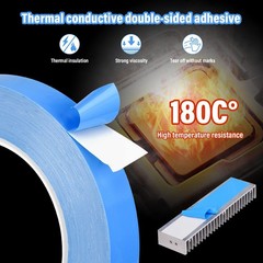 Thermal Adhesive Tape, 25m x 10mm x 0.20mm Double Side Thermal Tapes Cooling …