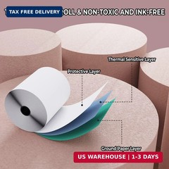 (10 Rolls) 3 1/8 x 230 Thermal Paper Receipt Rolls, Premium Quality Thermal Prin