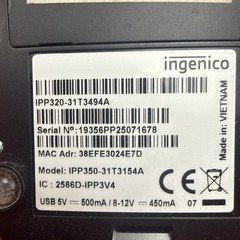 Ingenico iPP320 Credit Card Swipe & Chip Reader Scanner Terminal IPP350-31T3154A