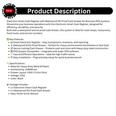 Smart Cash Register for Business POS System Waterproof Oil-Proof Cash Drawer Ret