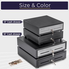 Volcora 13″ Cash Register Drawer for Point of Sale (POS) System with Fully Re…