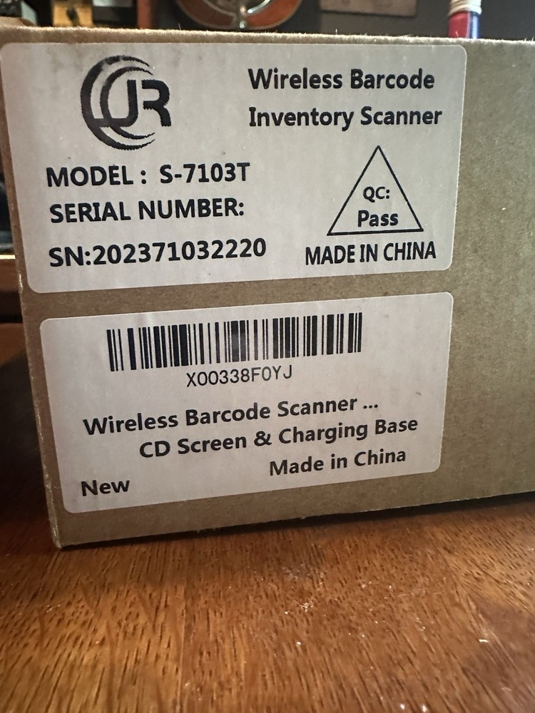JRHC S-7103T Wireless Barcode Inventory Scanner w/ LCD Screen & Charging Base