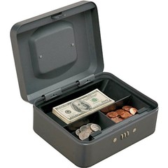 ProSource TS0037 Cash Box, 7-7/8 L x 6-1/4 W x 3-1/2 H in Exterior, Steel, Combi