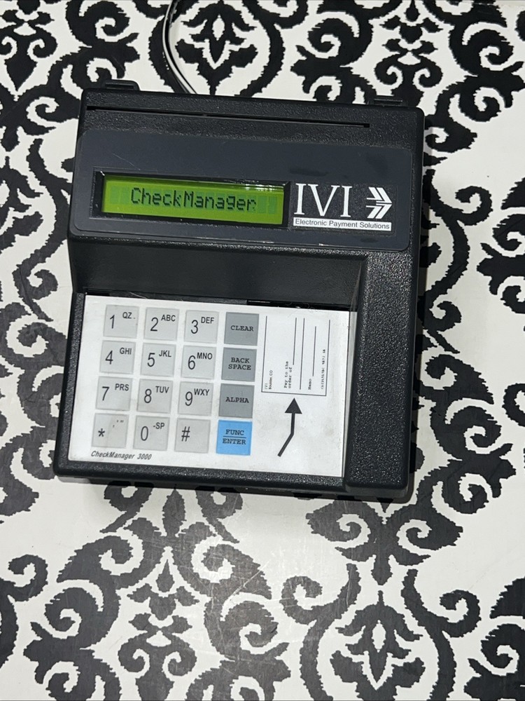 INGENICO EN-CHECK 3000 MR3000 ELECTRONIC CHECK READER PRE-OWNED GOOD CONDITION