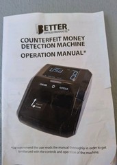 Máquina portatil detector billetes Falsificados USD/EUR/GBP/MXN pantalla LCD
