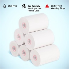 2 1/4” x 72 ft Coreless Thermal Paper Receipt Rolls for Poynt C Smart Termina…