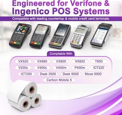 High-Sensitivity Thermal Paper 2 1/4″ x 55′ – 10 Rolls for POS Machines