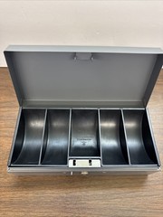 VINTAGE Metal Cash Box Steelmaster Removable Tray 10”x3”x4.5” USA No Key