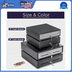Volcora 13″ Electronic Cash Register Drawer for POS System, 4 Bill 5 Coin Tray
