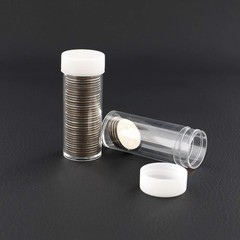 Edgar Marcus (10) Round Clear Plastic (Quarter) Size Coin Storage Tube