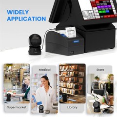 Eyoyo 2D QR Code Desktop Barcode Scanner Automatic Scanning for POS Library Shop