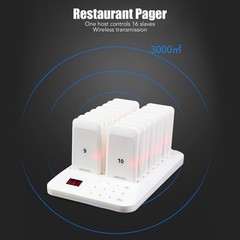 Wireless Calling System 1 Host Controls 16 Pager 800m Transmission Waterpro OTAF