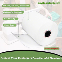 Phenol Free Thermal Paper (10 Rolls) 3 1/8 x 230 Receipt Rolls fits all Clover P