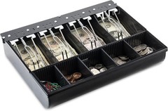 Stainless Steel Cash Drawer Tray – 11.7×10.3 Inch, 4 Bill & 5 Coin Compartment