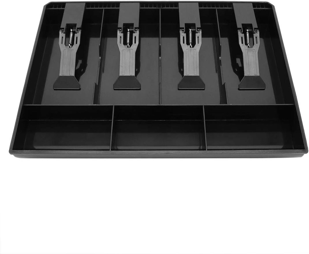 Cash Register Drawer Insert Tray 4 Bill 3 Coin Compartments Money Storage
