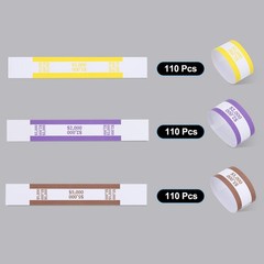 Currency Band Bundles, 330 Packs Purple/Brown/Yellow
