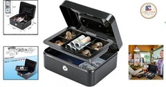 Lightweight Medium Cash Box with Dual Key Lock & Removable Tray – 6.3″ x 7.87″