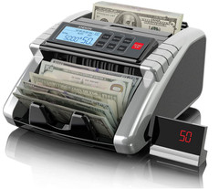 Máquina Contadora de Billetes con LCD y Detección UV IR USD EUR, Contadora de Ef