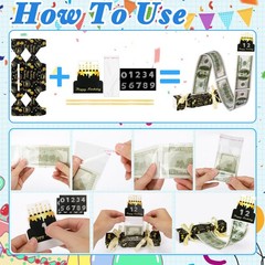 XANGNIER 4pcs Birthday Surprise Money Pull Pouch with 2 Digital Stickers,Cash…