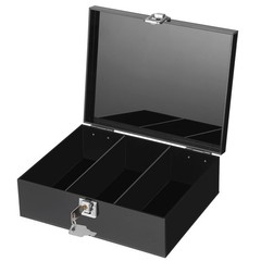 Acrylic Lockable Cash Storage 3 Slots Money Holder Cash Organizer Currency Tr…