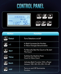 Money Counter Machine 1000 Bills/Min High-Speed Bill Counter with UV/MG/IR/DD De