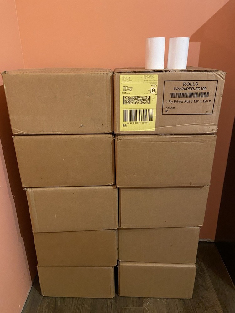 500 Rolls PAPER-FD100 1-Ply Printer Paper Roll Paper 3 1/8 in x 120 ft