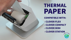 Thermal Paper Rolls for Clover Mini POS – 24 Pack, Compatible C200, C300, C301,