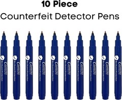 Durable 10-Pack Pocket-Sized Counterfeit Detection Pens for U.S. Currency