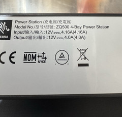 Zebra ZQ500 4-Bay Power Station With AC Power Adapter part # P1063406-027