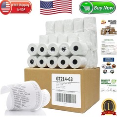 50 Pack of Lint-Free Thermal Paper 2-1/4″ x 63′ for Ingenico & Verifone