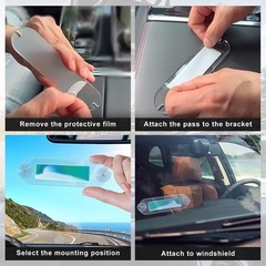 2PCS EZ Pass Holder with Adhesive and Suction Cups, Universal Transponder Win…