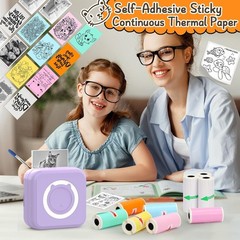9 Rolls Mini Printer Sticker,57X25mm,Thermal Inkless Printing Paper for Mini …