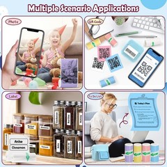 20 Rolls Mini Thermal Sticker Printer Paper 57x25mm Inkless Self-adhesive Pap…