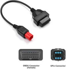 Motorcycle 6 Pin Euro5 OBD Adapter KTM Piaggio Vespa ECU Diagnostic Plug Cable