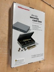 Office Depot Ultra-Slim Cash Box Security Lock 11-1/2 in x 1-7/8 in x 7-3/4 in