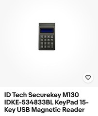 ID Tech Securekey M130 IDKE-534833BL KeyPad 15-Key USB Magnetic Reader