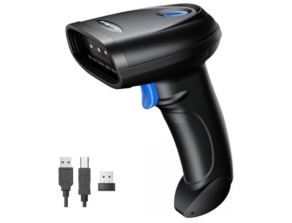 PecuMecu Bluetooth 1D&2D Barcode Scanner 3-in-1 Bluetooth & USB Wireless TM-10B