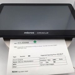 Oracle Micros Workstation 6 POS 610 Model 7331285 Intel Atom E3827 4GB RAM Used