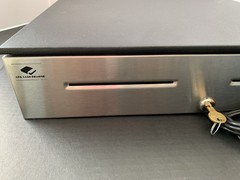 APG Dual Media Cash Drawer With Key – Black/Silver, 18×16 inch