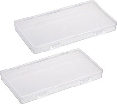 2 Pack Plastic Cash Box Clear Currency Tray Rectangular Cash Storage Holder