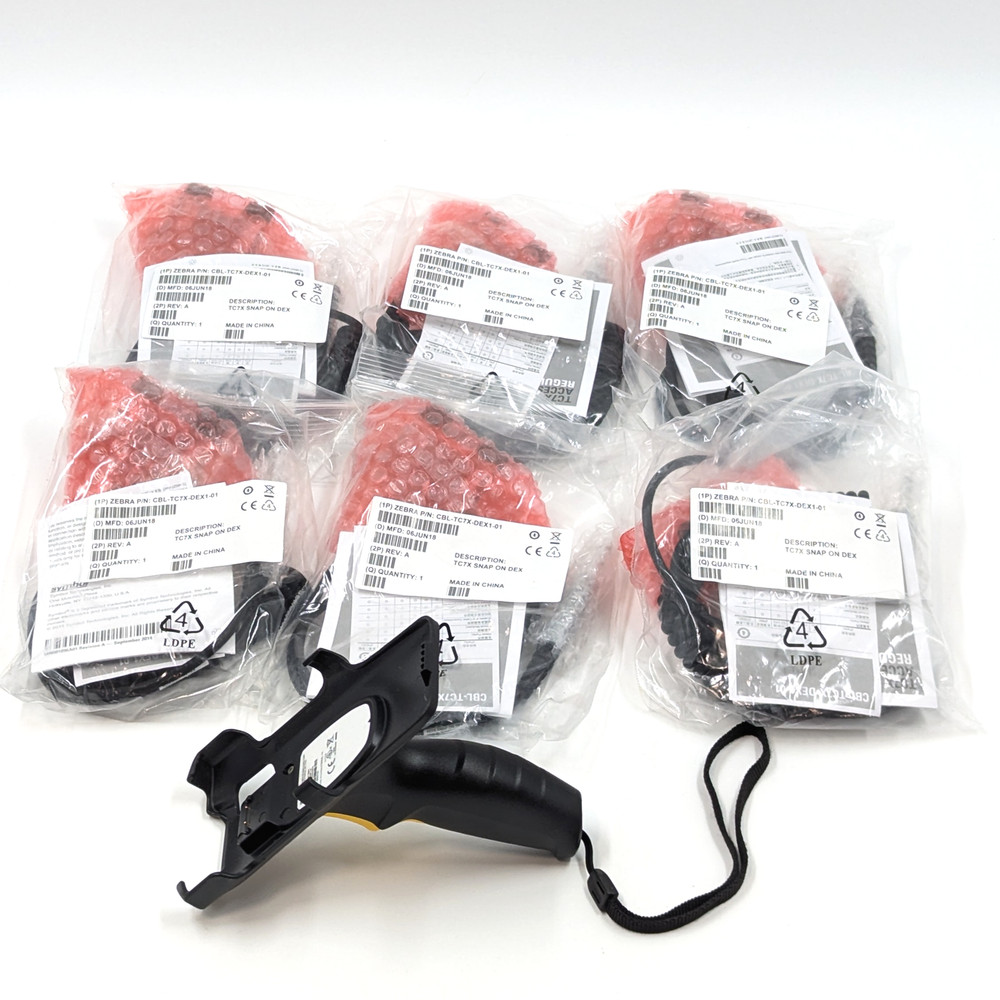 Zebra Assorted TC7X Snap On DEX Cables and Snap On Trigger Handle | Lot of 7